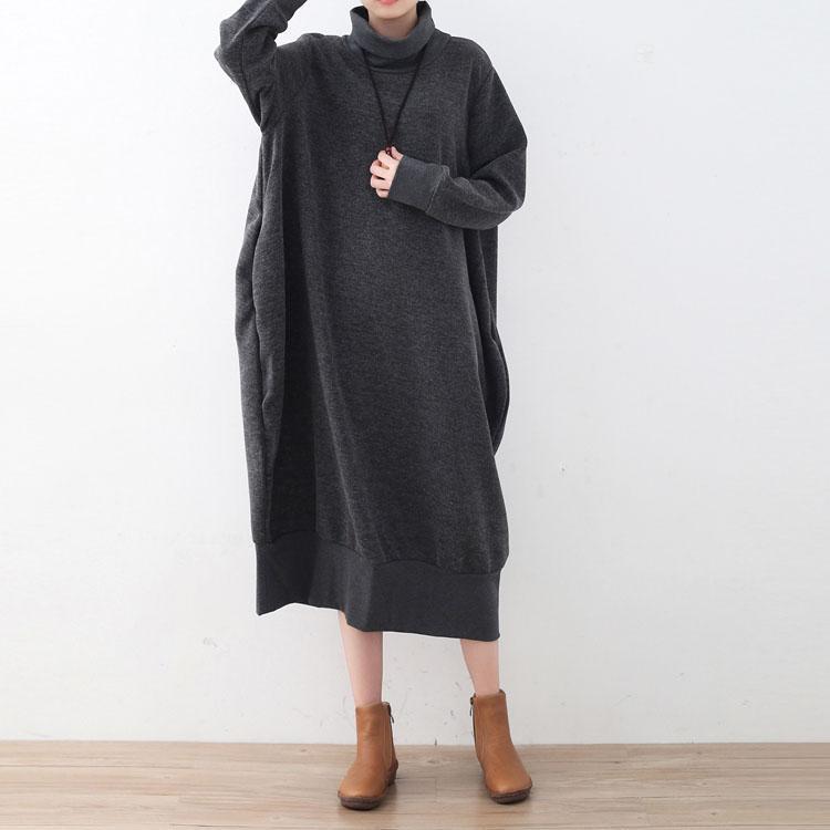 Thickened Cotton High-Necked Sweater Dress