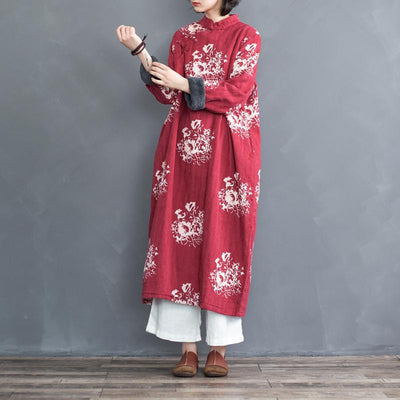 Thickened Disc Button Dress Nov 2020-New Arrival FREE SIZE RED 