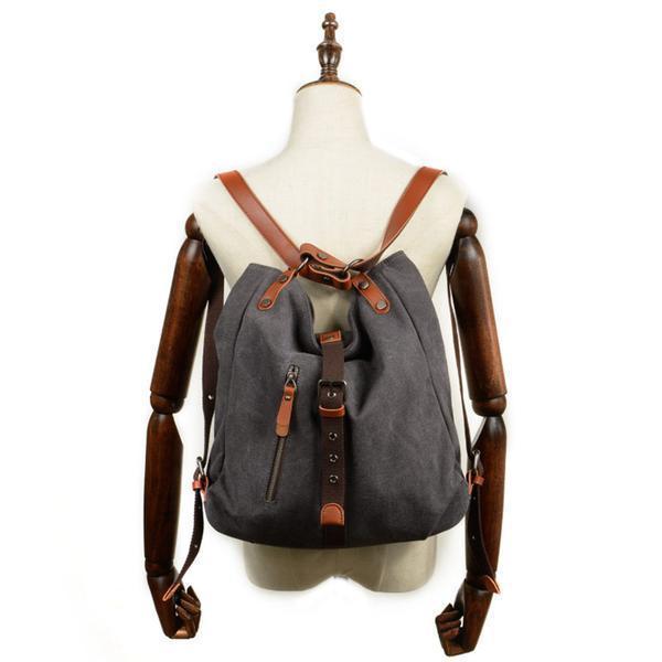Versatile Canvas Casual Shoulder Bag Backpack - Babakud