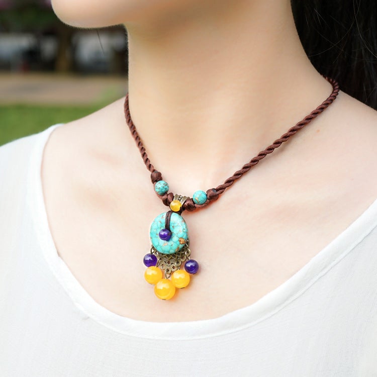 Vintage Chalcedony Handmade Clavicle Necklace Dec 2021 New Arrival 