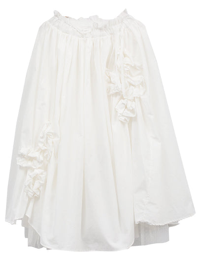 Vintage Elegant Multilayer Lace Floral Decorated Cotton Skirt