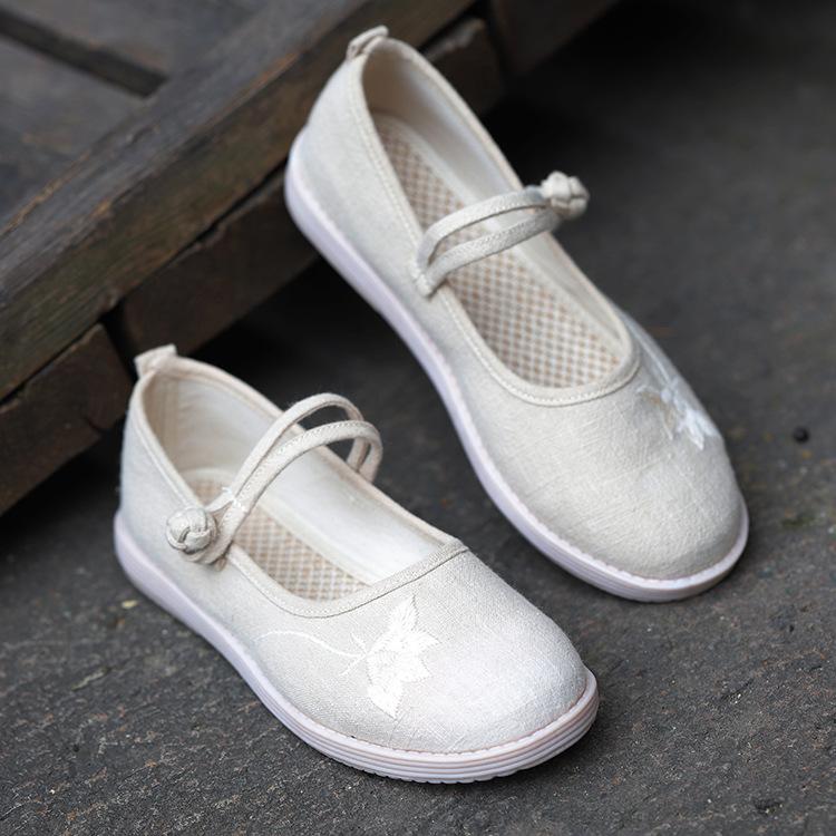 Vintage Floral Embroidery Canvas Casual Shoes