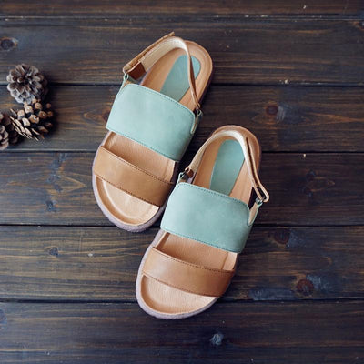 Vintage Handmade Leather Women's Shoes Sandals 2019 May New 