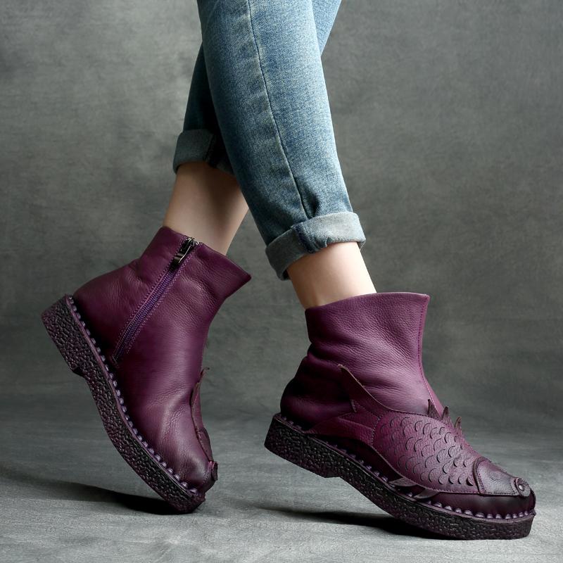 Vintage Leather Fish Boots