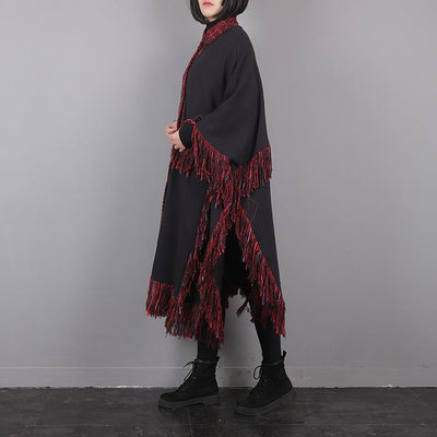 Vintage Tassel Cloak Women Fashion Windbreaker