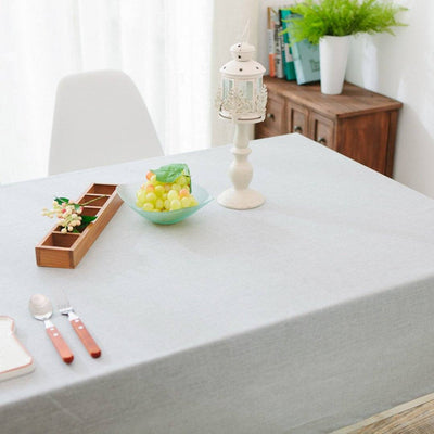 Waterproof Linen Rectangle Solid Tablecloth Anti-scalding Tableware Home Linen 