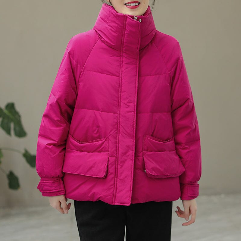Winter Casual Fashion Warm Down Coat Dec 2022 New Arrival M Rose Red 