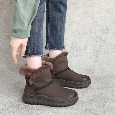 Winter Casual Woolen Leather Snow Boots Nov 2022 New Arrival 