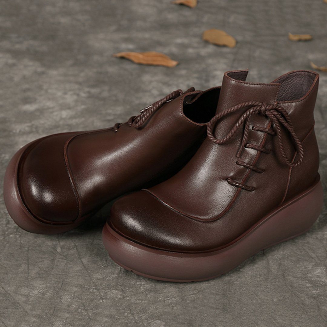 Winter Ethnic Style Retro Soft Bottom Leather Boots
