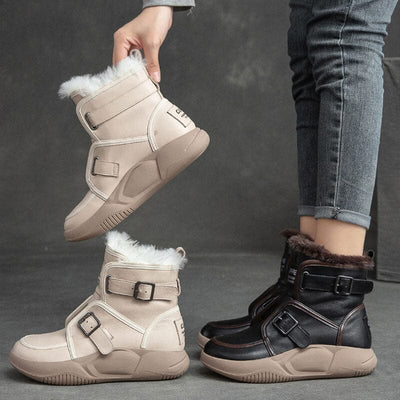 Winter Leather Casual Woolen Snow Boots
