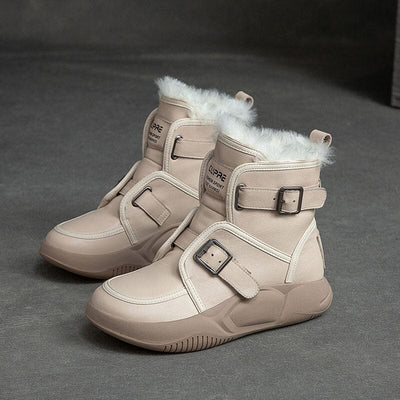 Winter Leather Casual Woolen Snow Boots Dec 2022 New Arrival White 35 