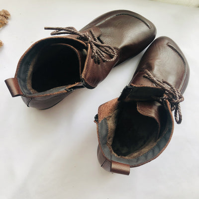 Winter Leather Retro Handmade Slipsole Plush Boots Oct 2021 New-Arrival 