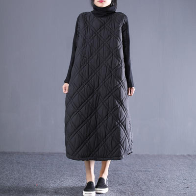Winter Loose Stitching Thick Turtleneck Sweater Dress - Babakud