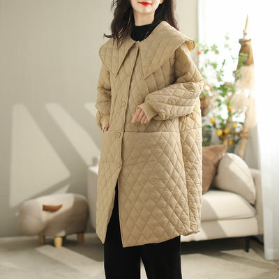 Winter Minimalist Solid Casual Loose Cotton Coat Oct 2023 New Arrival 