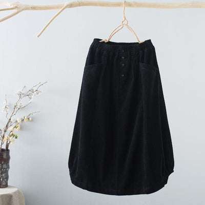 Winter Retro A-Line Corduroy Loose Skirt
