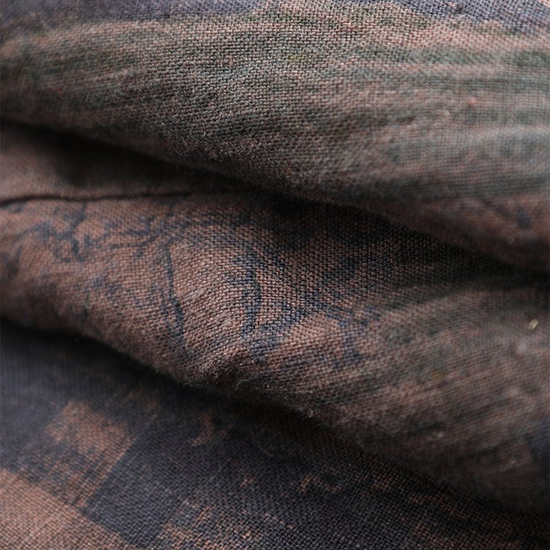Winter Retro Ethnic Cotton Padded Linen Loose Coat