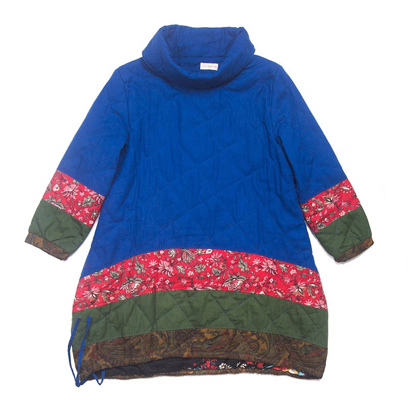 Winter Retro Ethnic Women Cotton Padded Loose Pullover Top