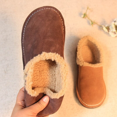 Winter Retro Leather Woolen Casual Shoes