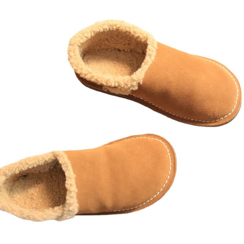 Winter Retro Leather Woolen Casual Shoes