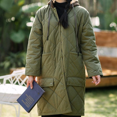 Winter Spring Retro Cotton Hooded Casual Coat