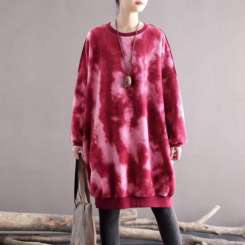 Winter Spring Retro Thick Tie-Dye Long Sweater Dec 2021 New Arrival 