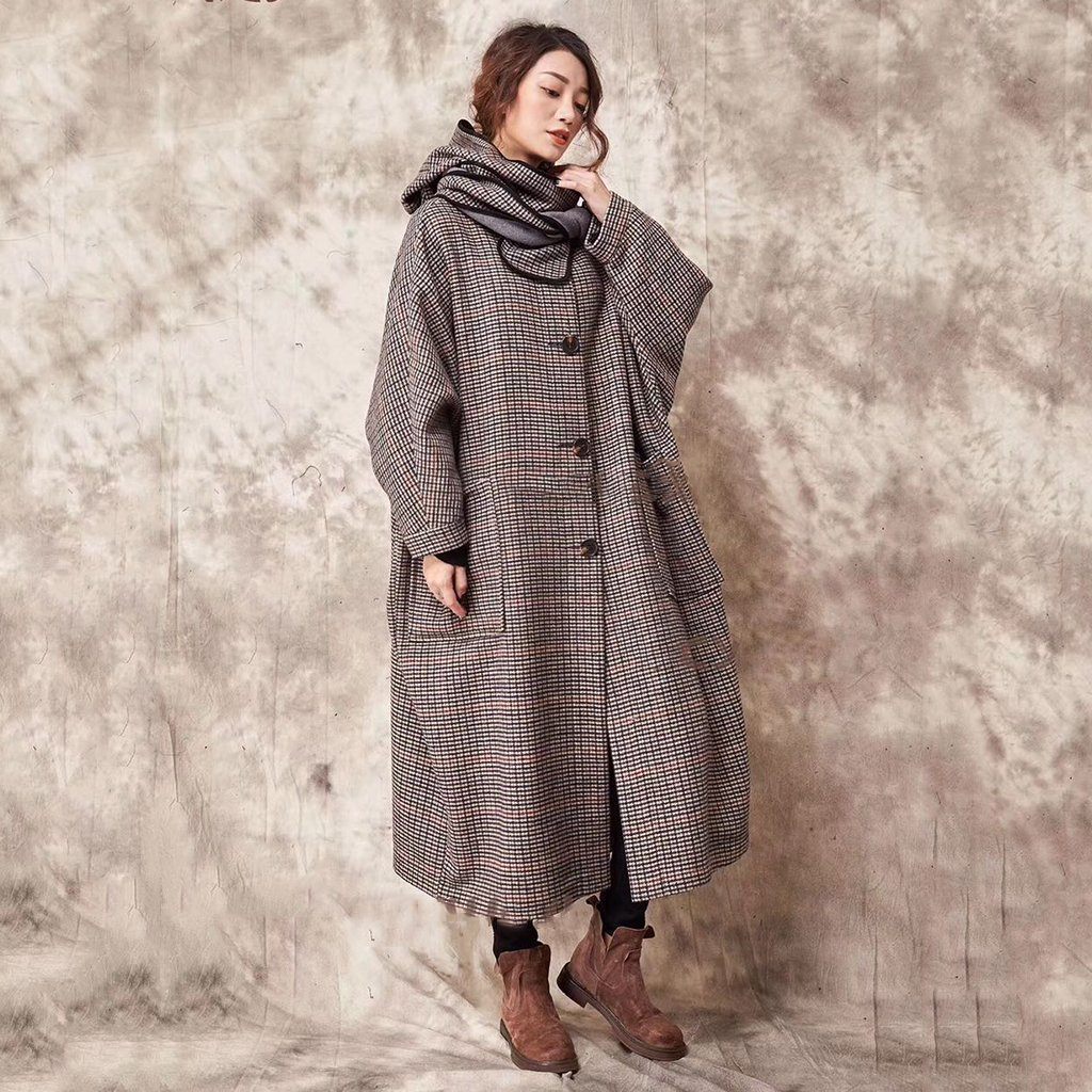 Winter Woolen Hooded Plus Size Coat