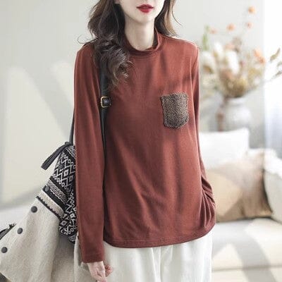 Women Autumn Casual Elastic Fashion Casual Shirt Sep 2023 New Arrival One Size Red 