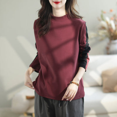 Women Autumn Casual Fashin Elastic Sweater Sep 2023 New Arrival One Size Wine Red 