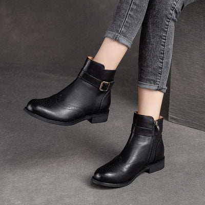 Women Autumn Classic Leather Ankle Boots