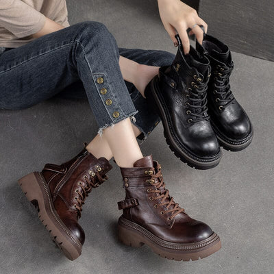 Women Autumn Classic Retro Leather Boots
