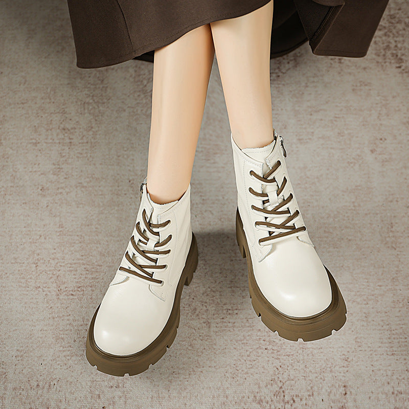 Women Autumn Leather Fashion Casual Boots