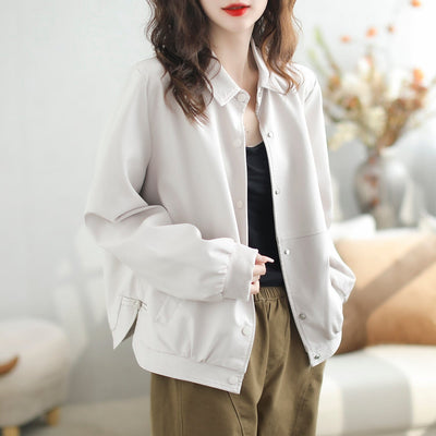Women Autumn Loose Casual Classic Leather Jacket Sep 2023 New Arrival 