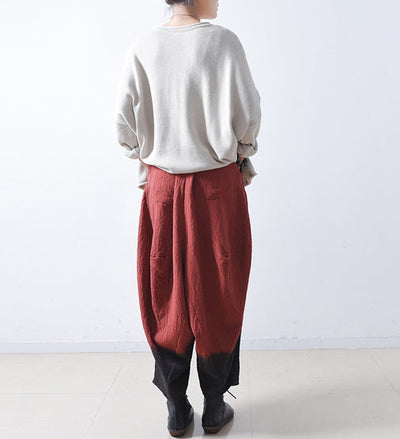 Women Autumn Loose Gradient Cotton Linen Pants