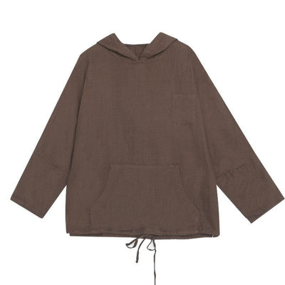 Women Autumn Minimalist Solid Loose Ccotton Hoodie Sep 2023 New Arrival 