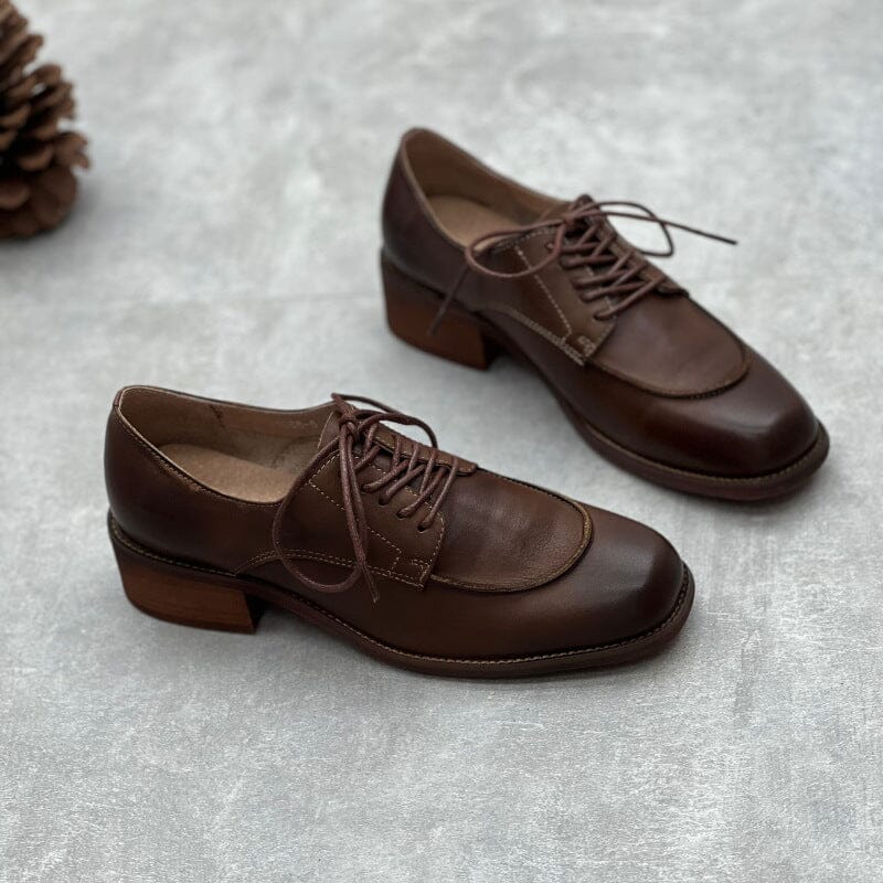 Women Autumn Retro Classic Leather Casual Shoes Oct 2023 New Arrival Coffee 35 