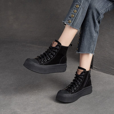 Women Autumn Retro Leather Thick Soled Ankle Boots Sep 2023 New Arrival 