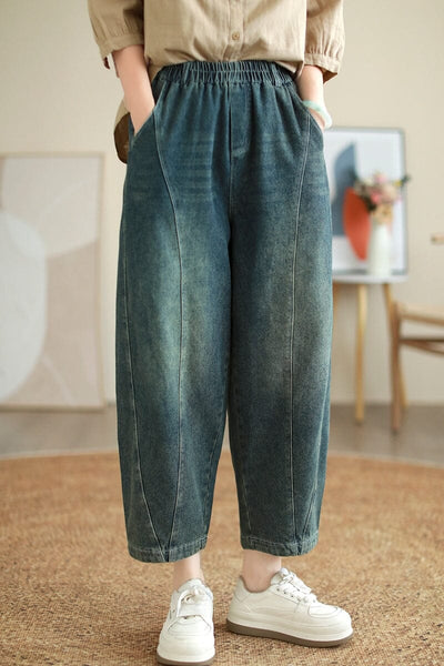 Women Autumn Retro Loose Harem Jeans