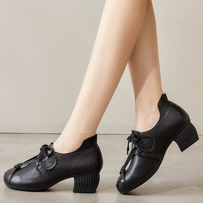 Women Autumn Soft Retro Leather Casual Shoes Aug 2022 New Arrival Black 35 