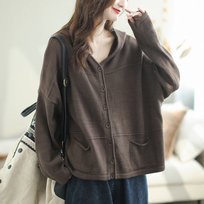 Women Autumn Solid Loose Casual Jacket