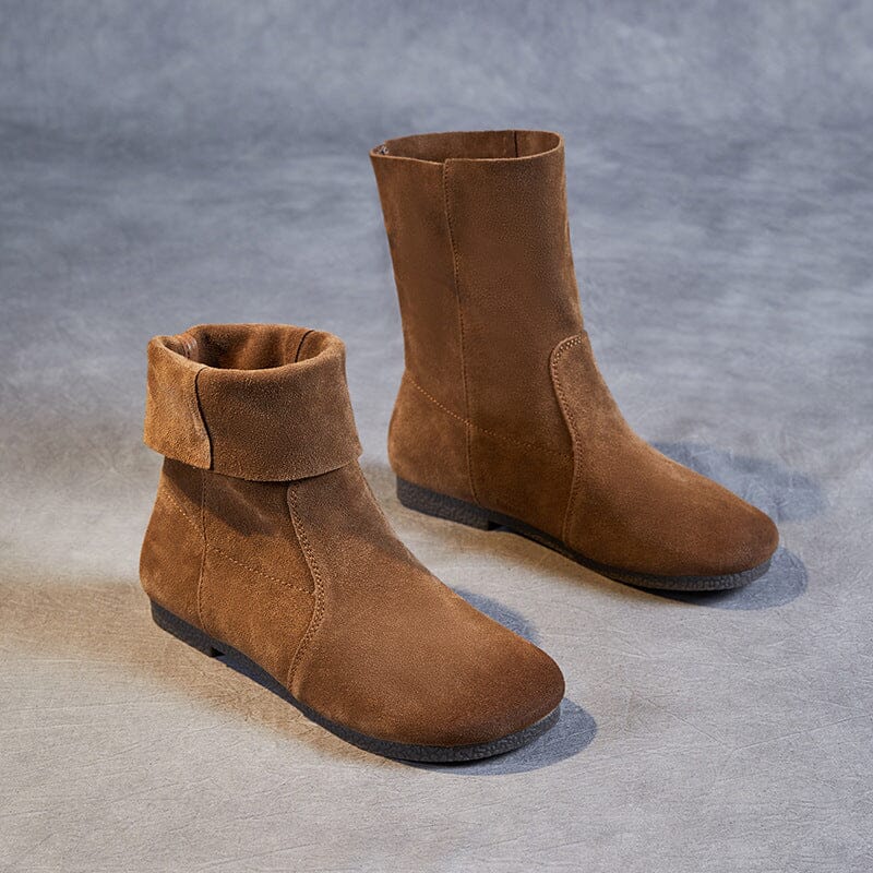 Women Fashion Cozy Autumn Minimalist Suede Boots