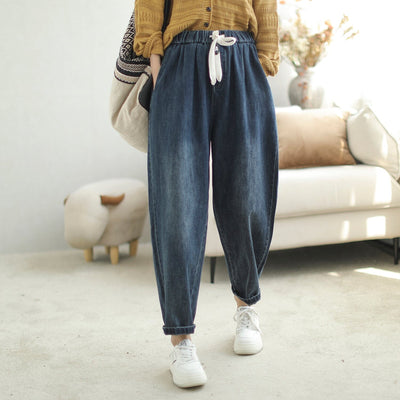 Women Autumn Stylish Casual Loose Cotton Jeans