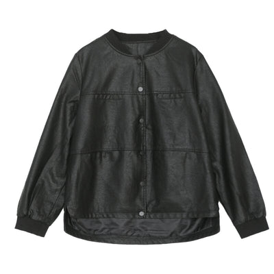 Women Autumn Stylish Solid Leather Jacket Sep 2023 New Arrival 