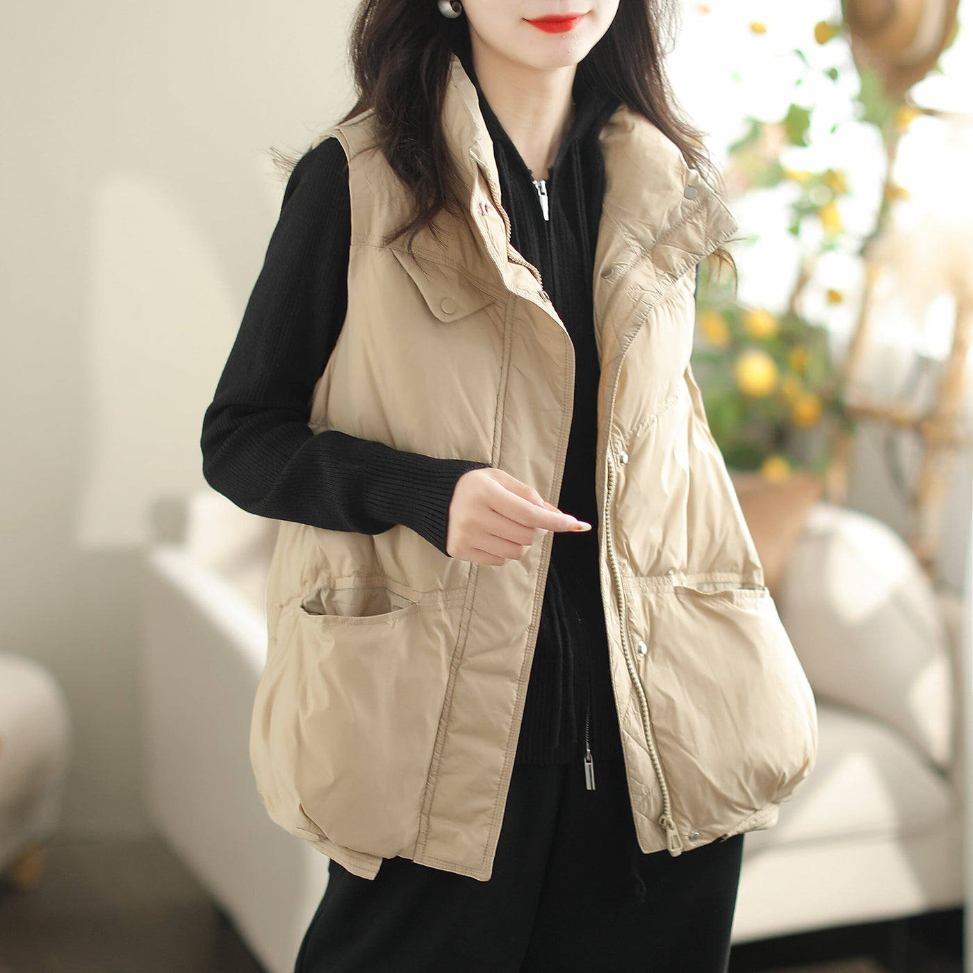 Women Autumn Winter Duck Down Loose Vest