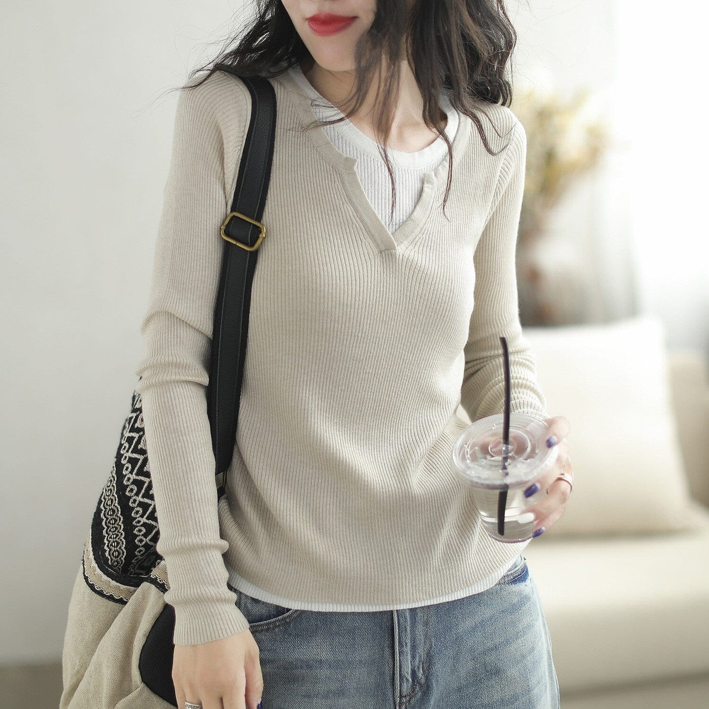 Women Casual Fashion Autumn Knitted Sweater