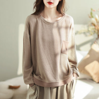 Women Casual Fashion Cotton Loose Knitted Sweater