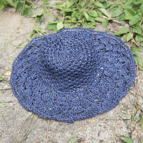 Women Casual Foldable Travel Blue Summer Hat