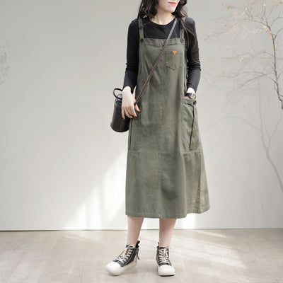 Women Casual Minimalism Patchwork Sleeveless Dress