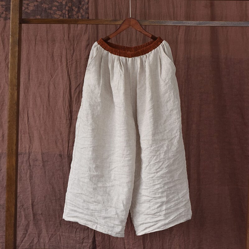 Women Casual Retro Spring Loose Linen Pants