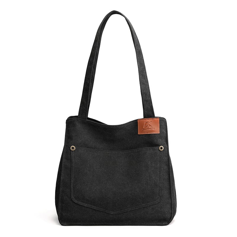 Women Casual Simple Canvas Shoulder Bag Dec 2021 New Arrival One Size Black 