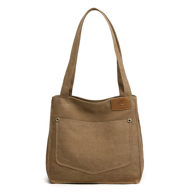 Women Casual Simple Canvas Shoulder Bag Dec 2021 New Arrival One Size Coffee 